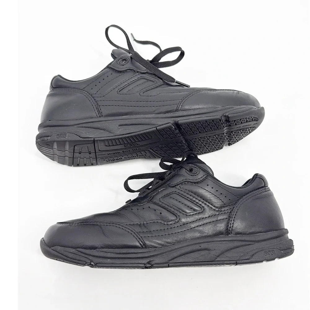 SAS Tour II Lace Up Sneaker Black Leather Comfort Wide Width Sneakers Size 9 WW